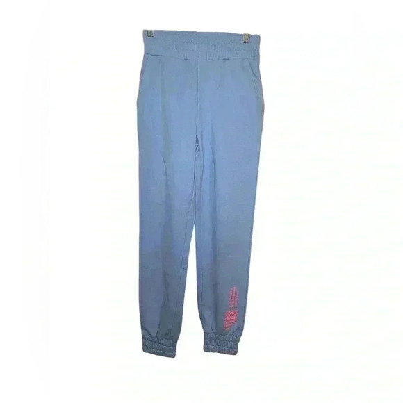 Nocturne Blue QR Code Jogger Pants XS NWT Cotton High Rise Sweatpants - Picture 4 of 7